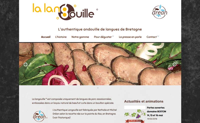 Page d'accueil du site Internet La Langouille